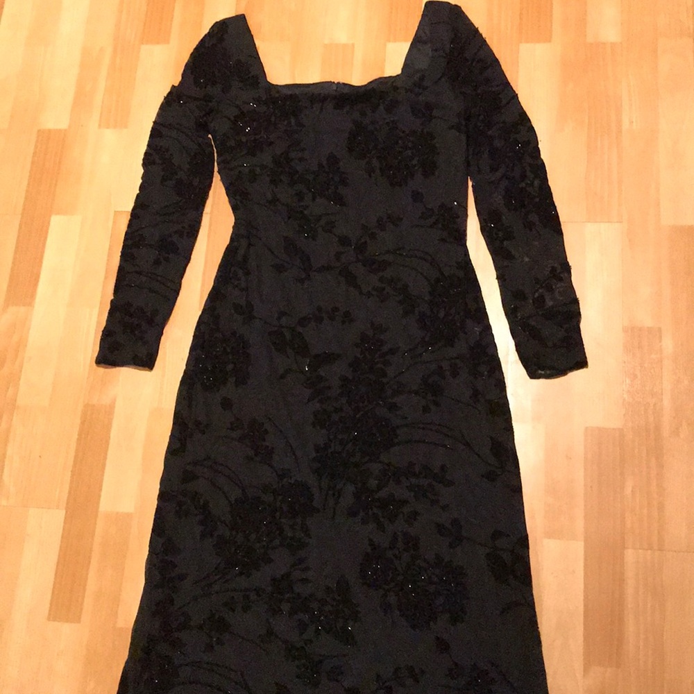🔽Rimini Vintage Y2K Floral Velour Evening formal velvet long sleeve 10 wedding - Picture 3 of 9